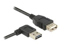 Delock USB-Kabel USB 2.0 USB-A Stecker, USB-A Buchse 1.00 m Schwarz beidseitig verwendbarer Stecker, vergoldete Steckkontakte, UL-zertifiziert 83551