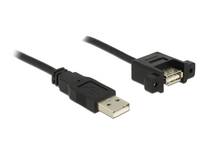 Delock USB-Kabel USB 2.0 USB-A Stecker, USB-A Buchse 1.00 m Schwarz 85106