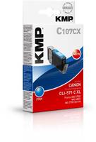 KMP Druckerpatrone ersetzt Canon CLI-571C XL Kompatibel Cyan C107CX 1569,0003