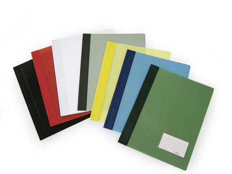 Durable DURALUX 268003 Schnellhefter Rot DIN A4+ Beschriftungsfenster (90 x 57 mm), Einreißschutz, Innentasche (Rückseite)