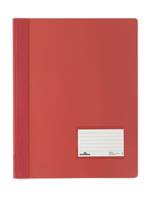 Durable DURALUX 268003 Schnellhefter Rot DIN A4+ Beschriftungsfenster (90 x 57 mm), Einreißschutz, Innentasche (Rückseite)
