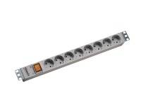 Bachmann 333.400 19 Zoll Netzwerkschrank-Steckdosenleiste 1 HE Schutzkontaktsteckdose Hellgrau