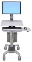 Ergotron WorkFit-C 1fach TV-Rollwagen 25,4 cm (10") - 55,9 cm (22") Grau Höhenverstellbar, Tastaturablage, Neigbar, Rotierbar