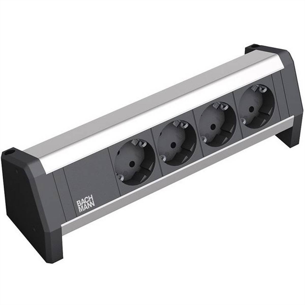 Bachmann 902.0049 Steckdosenleiste ohne Schalter Schwarz, Aluminium GST18i Anschlussbuchse