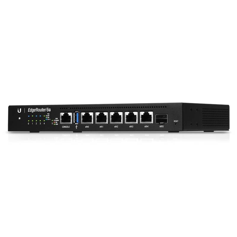 UbiQuiti EdgeRouter ER-6P - Router - GigE - 6x Gigabit LAN (5x PoE) - SFP Gigabi