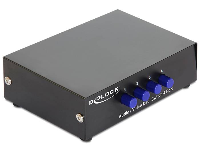 Delock 87637 4 Port Composite-Switch bidirektional verwendbar, Metallgehäuse