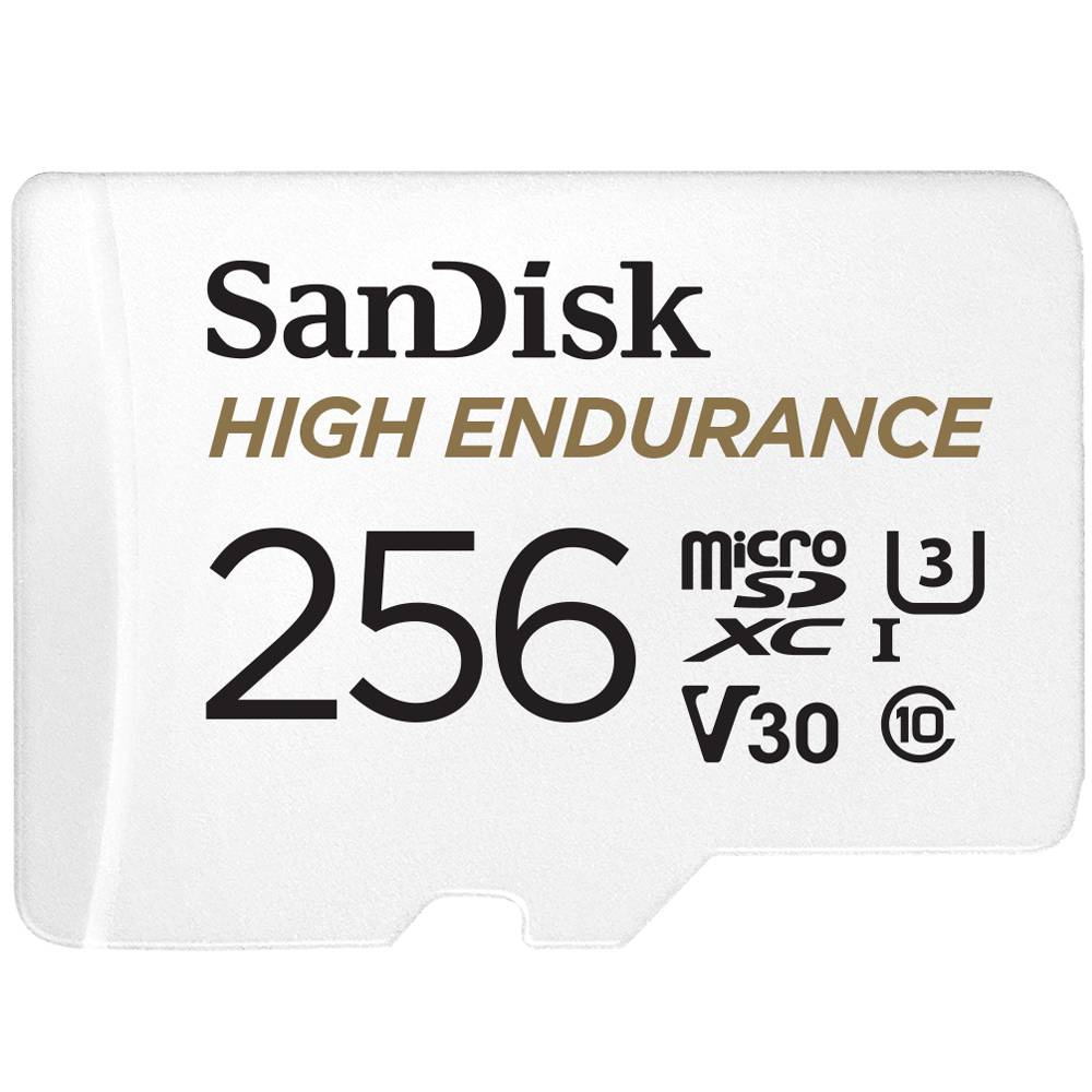 SanDisk High Endurance Monitoring miniSDXC-Karte 256 GB Class 10, UHS-I, UHS-Class 3, v30 Video Speed Class inkl. SD-Adapter