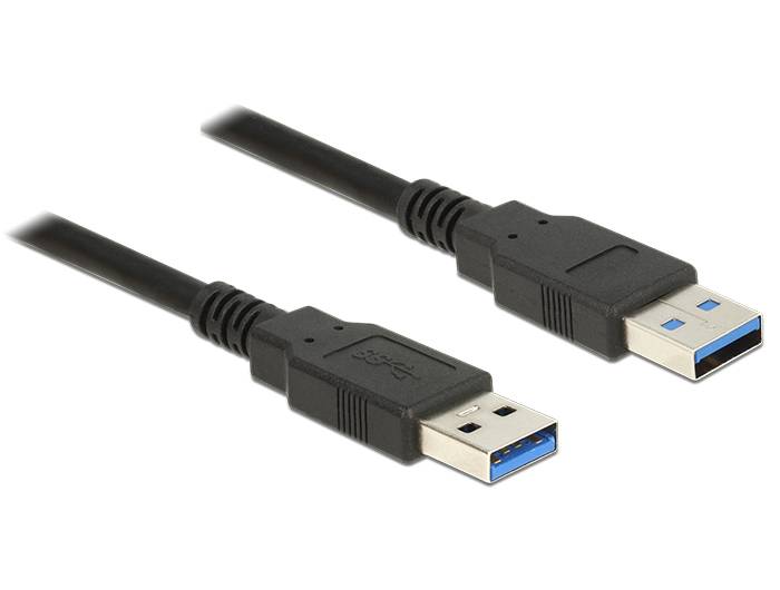 Delock USB-Kabel USB 3.2 Gen1 USB-A Stecker, USB-A Stecker 0.50 m Schwarz vergoldete Steckkontakte 85059