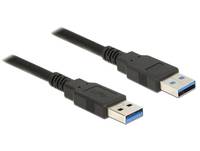 Delock USB-Kabel USB 3.2 Gen1 USB-A Stecker, USB-A Stecker 0.50 m Schwarz vergoldete Steckkontakte 85059