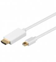 Goobay 52861 Mini DisplayPort auf HDMI Adapterkabel / Monitorkabel 4K @ 30Hz / DP Kabel Bildschirmkabel Laptop Weiß / 2m