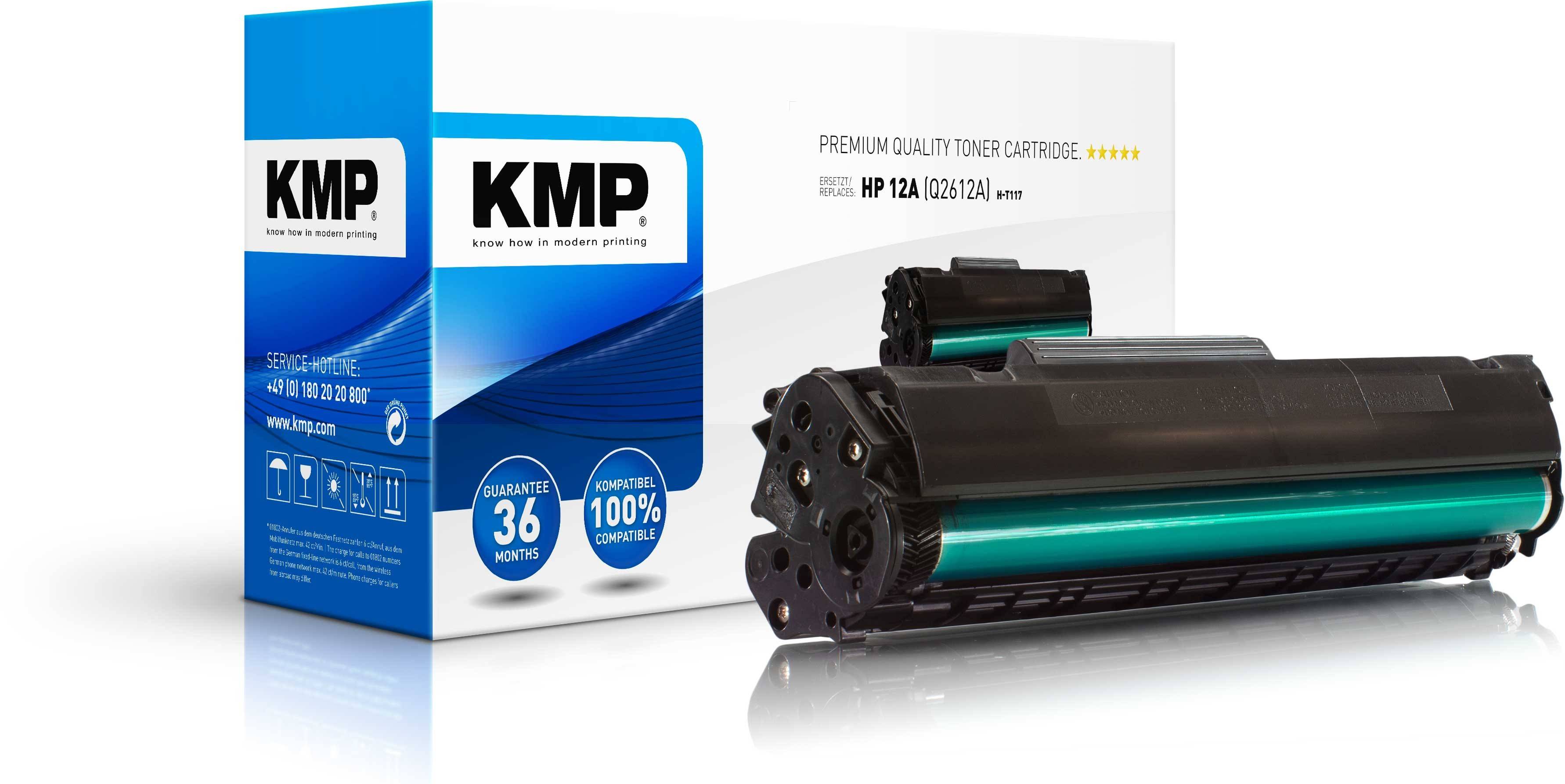 KMP Toner ersetzt HP 12A Kompatibel Schwarz 4000 Seiten H-T117 1114,5000