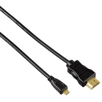 Hama HDMI 0.5m, 0,5 m, HDMI Typ A (Standard), HDMI Typ D (Mikrofon), 10,2 Gbit/s, Schwarz