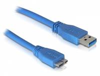 Delock USB-Kabel USB 3.2 Gen1 (USB 3.0 / USB 3.1 Gen1) USB-A Stecker, USB-Micro-B 3.0 Stecker 2.00 m Blau vergoldete Steckkontakte 82532