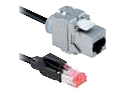 Bachmann 918.034 RJ45 Netzwerkkabel, Patchkabel CAT 6a S/FTP 5.00 m Schwarz Flammwidrig, mit Rastnasenschutz 1 St.