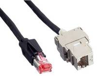 Bachmann 918.034 RJ45 Netzwerkkabel, Patchkabel CAT 6a S/FTP 5.00 m Schwarz Flammwidrig, mit Rastnasenschutz 1 St.