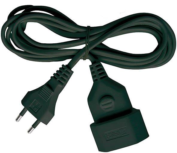 Brennenstuhl 1161800 Strom Verlängerungskabel Schwarz 5.00 m H03VVH2-F 2X 0,75 mm²