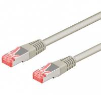 Goobay 93680 CAT 6 A Netzwerkkabel RJ45 Stecker Kupfer CU halogenfrei Ethernet LAN Kabel S/FTP Internetkabel Grau 1m