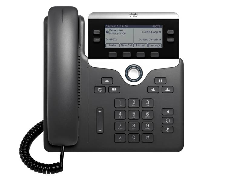 Cisco CP-7821-3PCC-K9= Systemtelefon,VoIP LC-Display Schwarz, Silber
