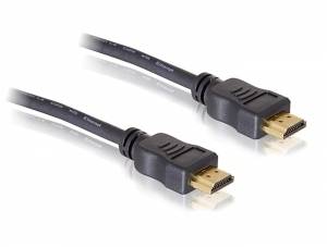 Delock HDMI Anschlusskabel HDMI-A Stecker, HDMI-A Stecker 5.00 m Schwarz 82455 4K UHD, vergoldete Steckkontakte HDMI-Kabel