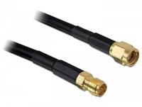 Delock WLAN-Antennen Verlängerungskabel [1x RP-SMA-Stecker - 1x RP-SMA-Buchse] 2.00 m Schwarz