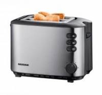 Severin AT 2514 Toaster mit eingebautem Brötchenaufsatz Edelstahl (gebürstet), Schwarz