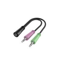 hama 00200351 Audio-Adapter, 2x 3pol. 3,5-mm-Klinke-Stecker - 4pol. 3,5-mm-Klinke-Headset