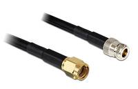 Delock WLAN-Antennen Verlängerungskabel [1x RP-SMA-Stecker - 1x N-Buchse] 1.00 m Schwarz
