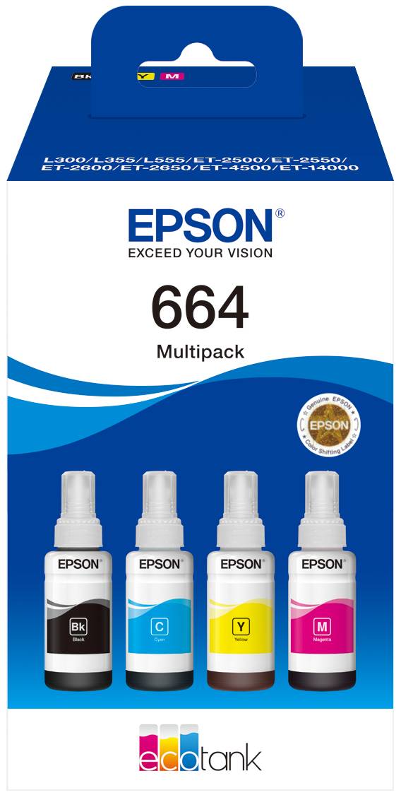 Epson EcoTank 664 - 4er-Pack - Schwarz, Gelb, Cyan, Magenta