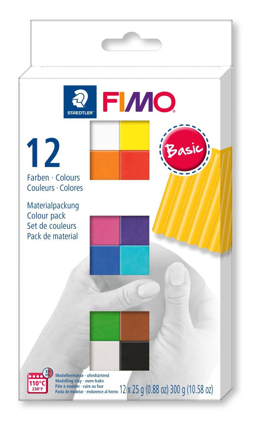 FIMO SOFT Modelliermasse-Set "Basic", 12er Set
