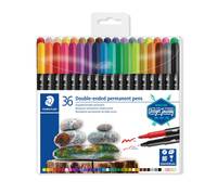 STAEDTLER 3187 - Doppelspitzenfilzstift - permanent - Neon-Farben (sortiert)