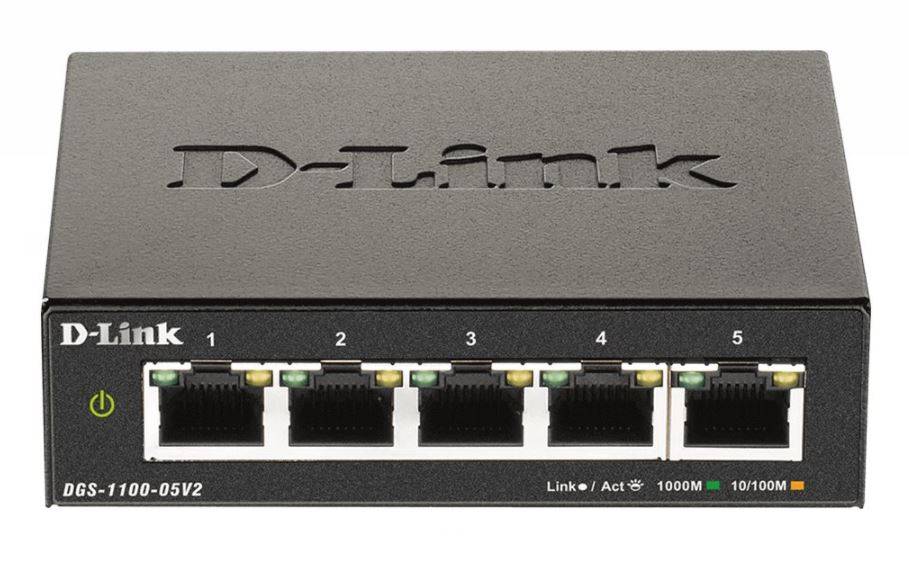 D-Link DGS-1100-05V2/E DGS-1100-05V2 Netzwerk Switch 5 Port 1 GBit/s