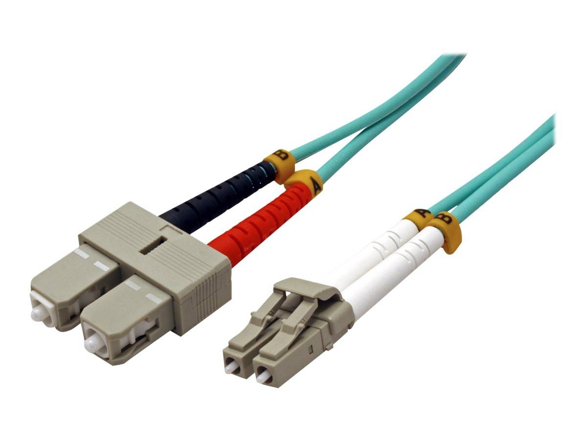 Value 21.99.8712 Glasfaser LWL Anschlusskabel [1x LC-Stecker - 1x SC-Stecker] 50/125 µ 2.00m Türkis Multimode OM3 2.00m