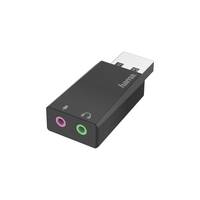 hama 00200323 USB-Soundkarte, USB-Stecker - 2x 3,5-mm-Klinke-Buchse, Stereo