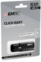 Emtec B110 Click Easy 3.2, 512 GB, USB Typ-A, 3.2 Gen 2 (3.1 Gen 2), 20 MB/s, Dia, Schwarz