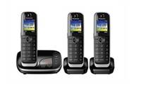 Panasonic KX-TGJ323GB Schnurloses Telefon analog Anrufbeantworter, Freisprechen, Headsetanschluss Schwarz