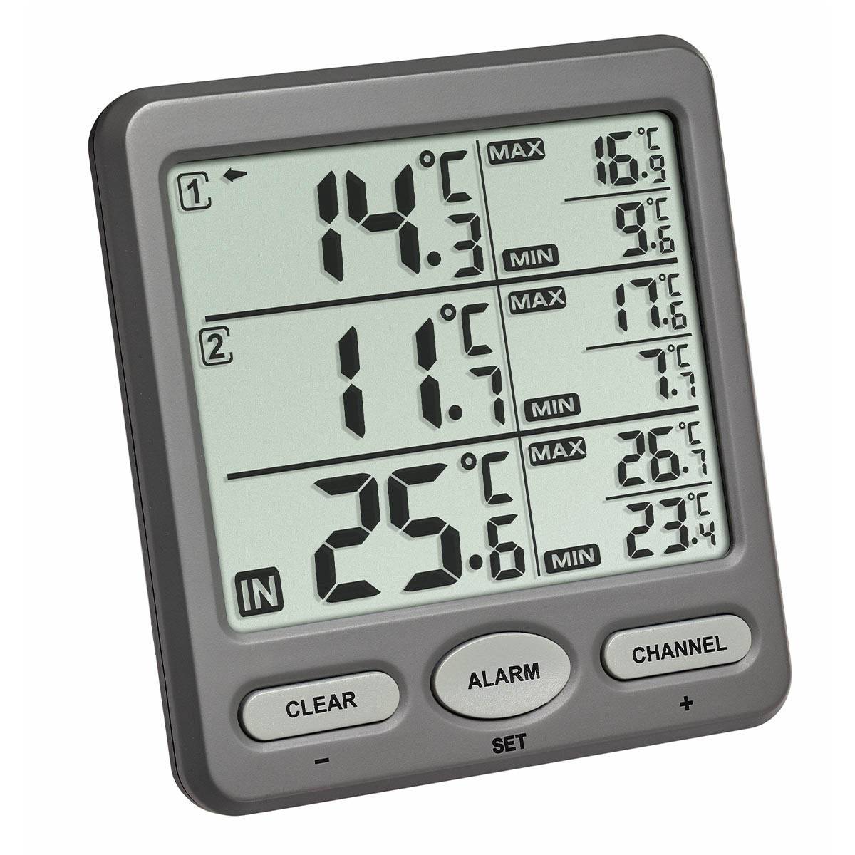 TFA Dostmann TRIO Funk-Thermometer Anthrazit