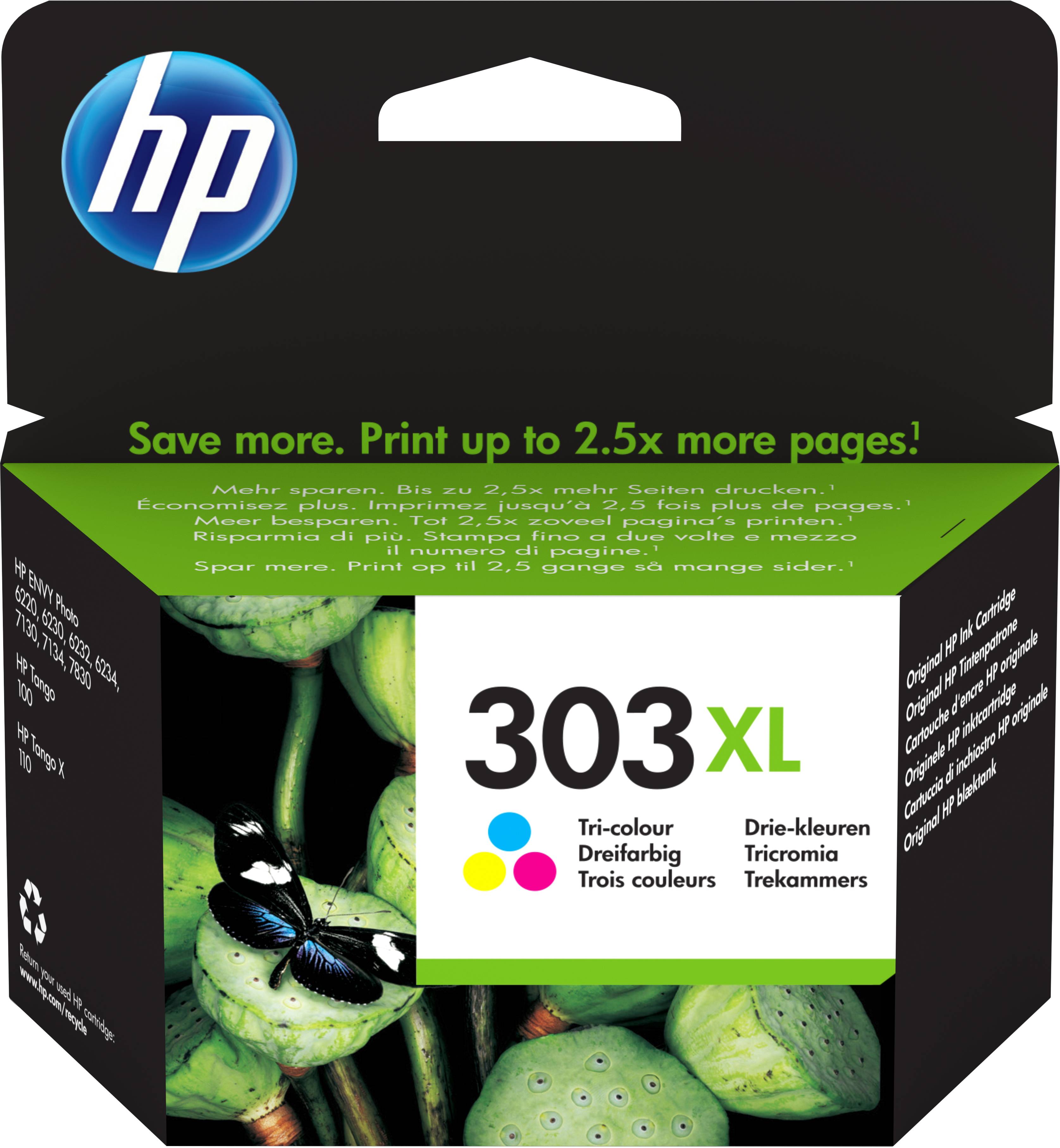 HP Druckerpatrone 303XL Original Cyan, Magenta, Gelb T6N03AE Tinte