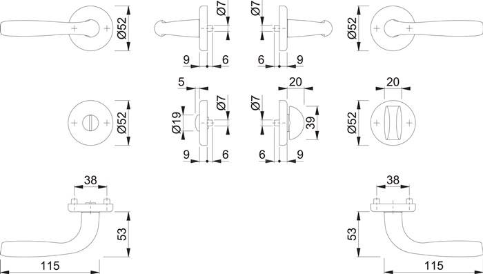 Rosettengrt.Maribor 1766/17KV/17KVS Alu.F1 rd.SK/OL DIN L/R D/D HOPPE