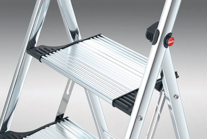 Hailo K100 TopLine 4303-301 Aluminium Klapptritt klappbar Arbeitshöhe (max.): 2.50 m Silber, Schwarz 7.3 kg
