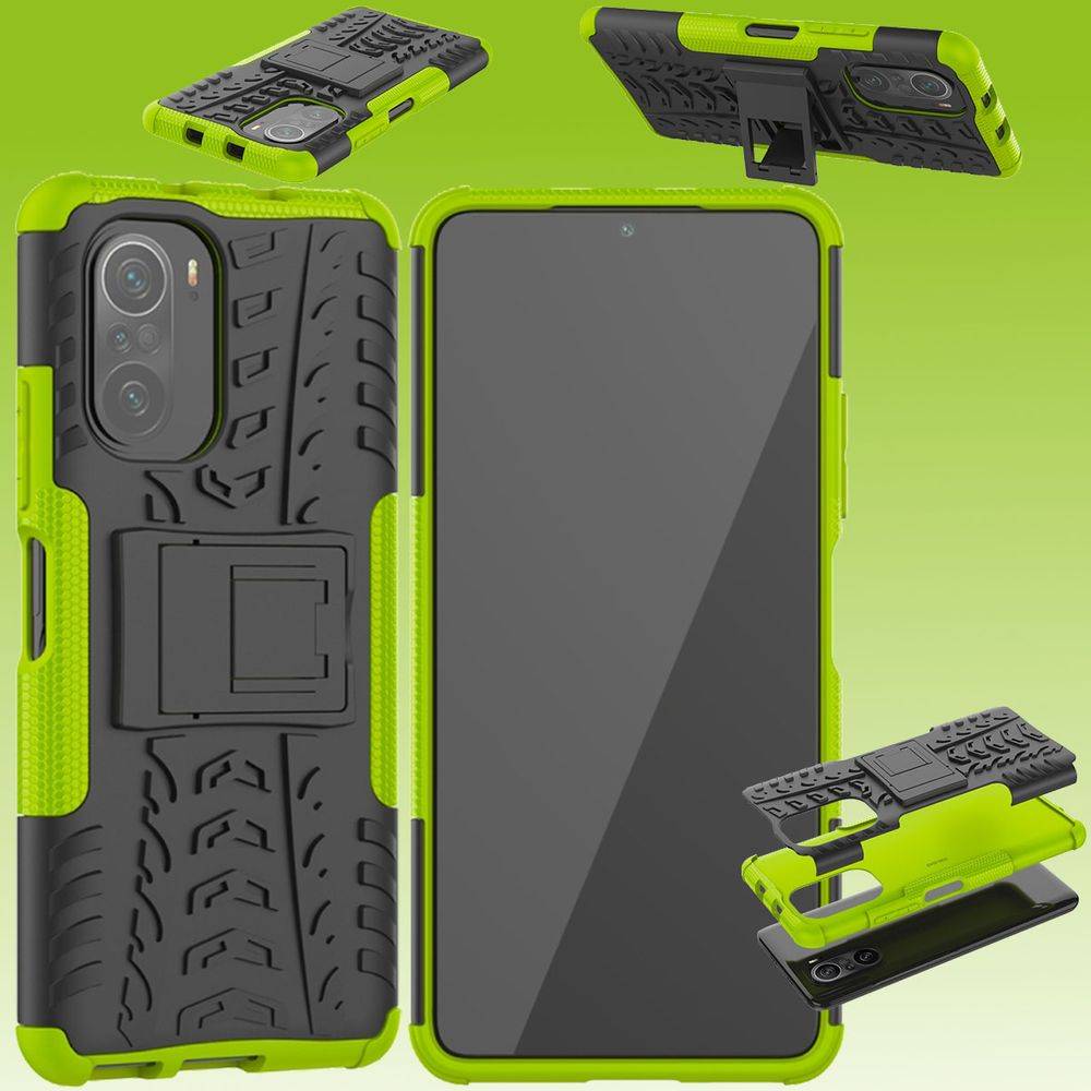 Für Xiaomi Redmi Note 10 / 10s Hybrid Case 2teilig Outdoor Grün Tasche Hülle Cover Schutz