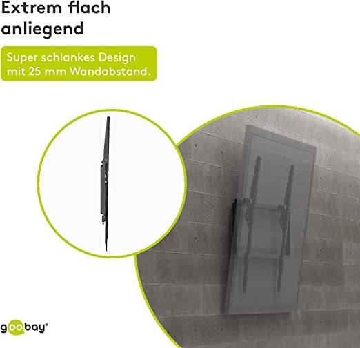 Goobay 49741 TV-Wandhalterung Basic TILT 94 cm (37") - 178 cm (70") neigbar, flache Fernsehhalterung VESA 600×400, 35 kg