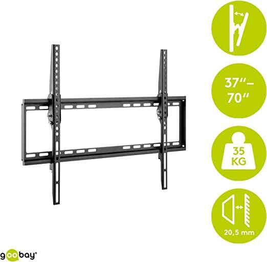 Goobay 49741 TV-Wandhalterung Basic TILT 94 cm (37") - 178 cm (70") neigbar, flache Fernsehhalterung VESA 600×400, 35 kg
