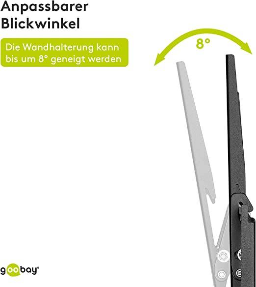 Goobay 49741 TV-Wandhalterung Basic TILT 94 cm (37") - 178 cm (70") neigbar, flache Fernsehhalterung VESA 600×400, 35 kg