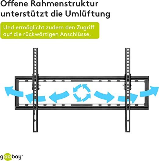 Goobay 49741 TV-Wandhalterung Basic TILT 94 cm (37") - 178 cm (70") neigbar, flache Fernsehhalterung VESA 600×400, 35 kg