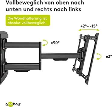 Goobay 49935 TV-Wandhalterung Pro FULLMOTION 94 cm (37") - 178 cm (70") Wide Range VESA 600x400 neig- & schwenkbar 70 kg