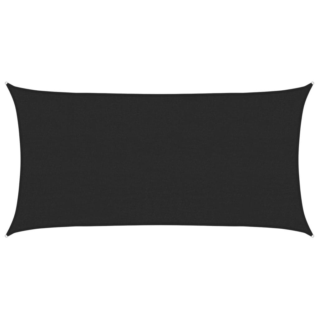 vidaXL Sonnensegel 160 g/m² Schwarz 2,5x4,5 m HDPE