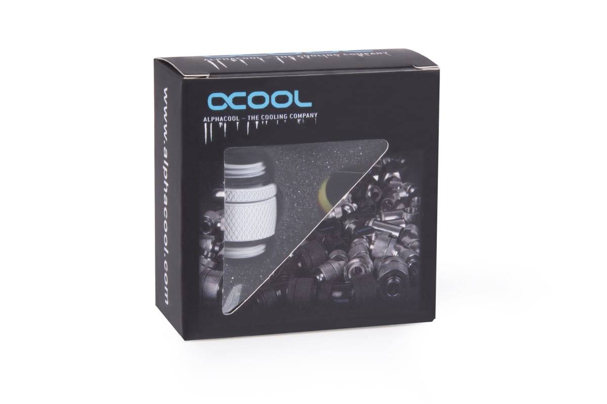 Alphacool Eiszapfen Doppelnippel drehbar G1/4 AG auf G1/4 AG - White, Schlauchanschluss, Messing, Weiß, 1/4 Zoll, CE, FC