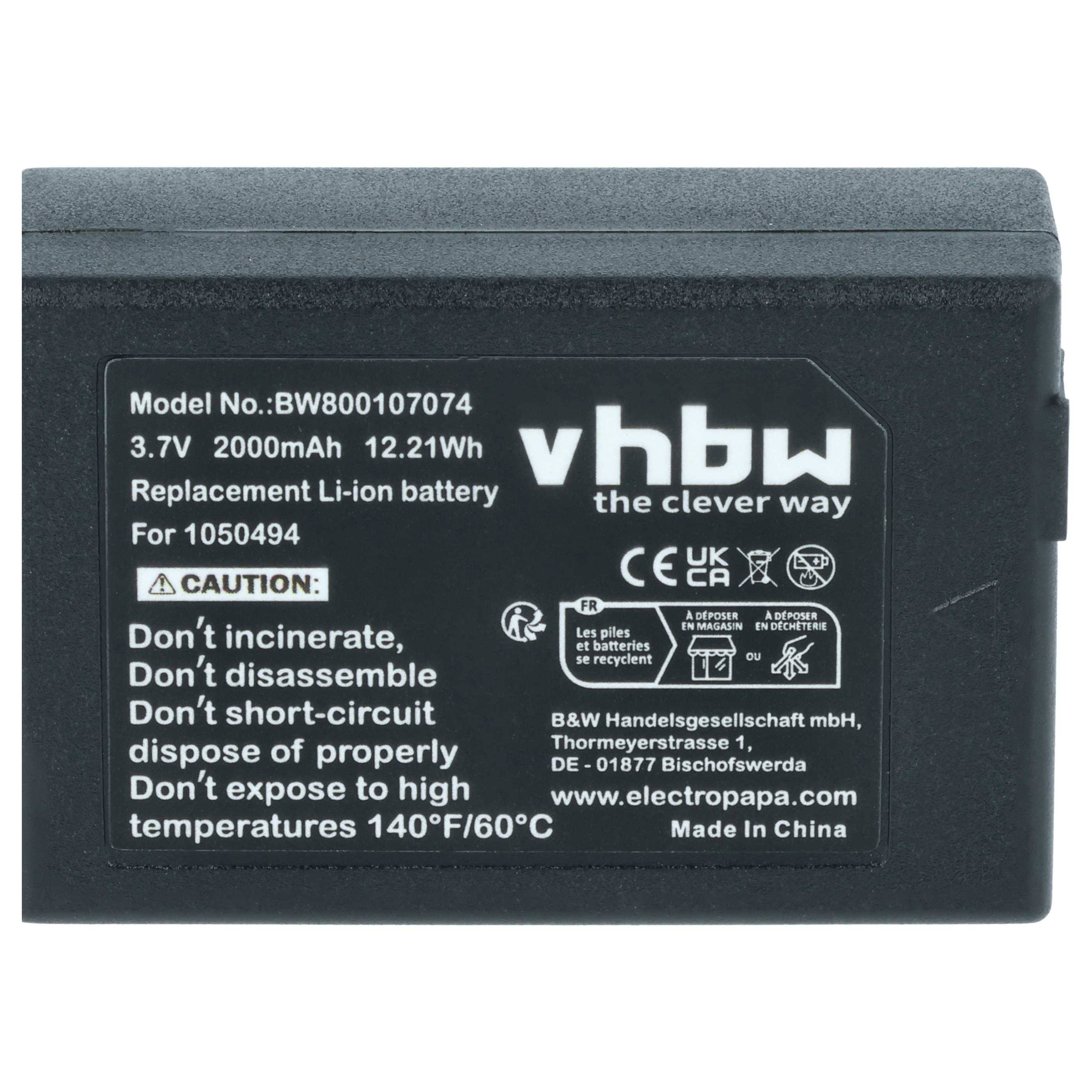 vhbw 5x Akku kompatibel mit Zebra WorkAbout Pro 2, 3, G4, 4 Handheld Computer Scanner (2000 mAh, 3,7 V, Li-Ion)