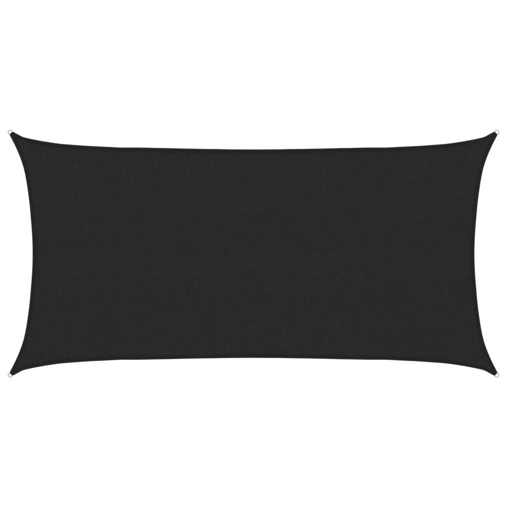 vidaXL Sonnensegel 160 g/m² Schwarz 2x4 m HDPE