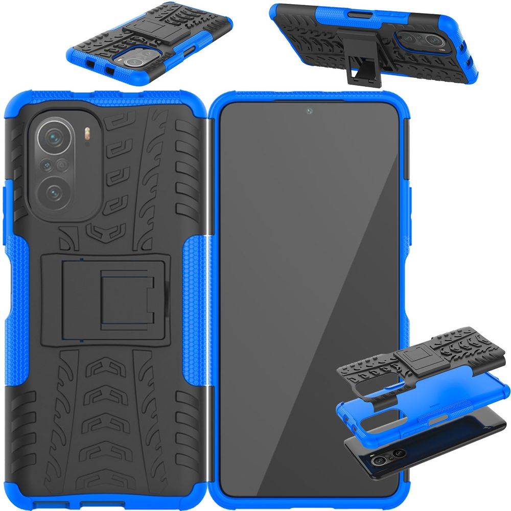 Für Xiaomi Redmi Note 10 / 10s Hybrid Case 2teilig Outdoor Blau Tasche Hülle Cover Schutz